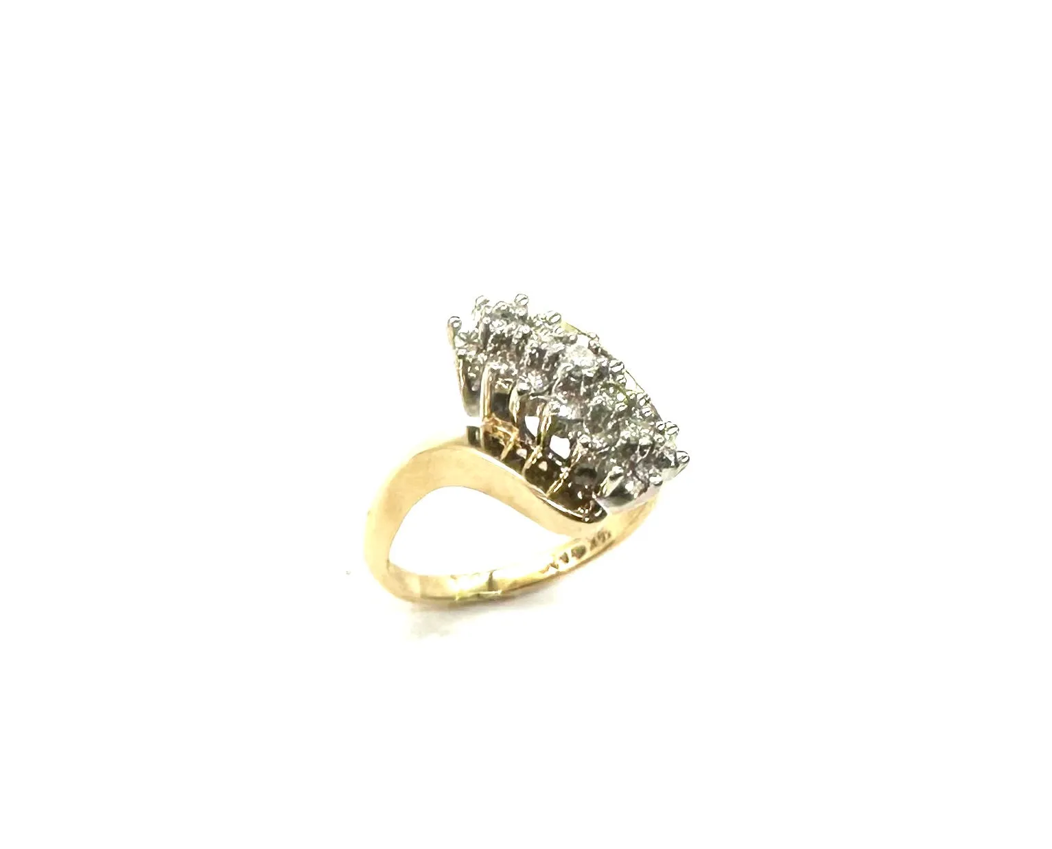 1/2 CTW Diamond 3 Row Waterfall Ring