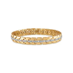 1/2 CTW Diamond Fashion 8.5-inch Bracelet in Gold Plated Sterling Silver