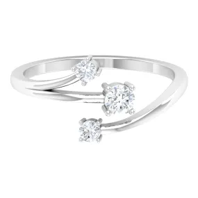 1/4 CT Prong Set Diamond Three Stone Wrap Ring