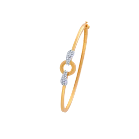 14KT (585) Yellow Gold And American Diamond Bangle For Women