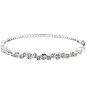 14KW Round White Diamond Bangle Fashion Bracelet