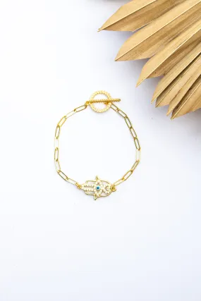 18K Link Crystal Fatima Bracelet