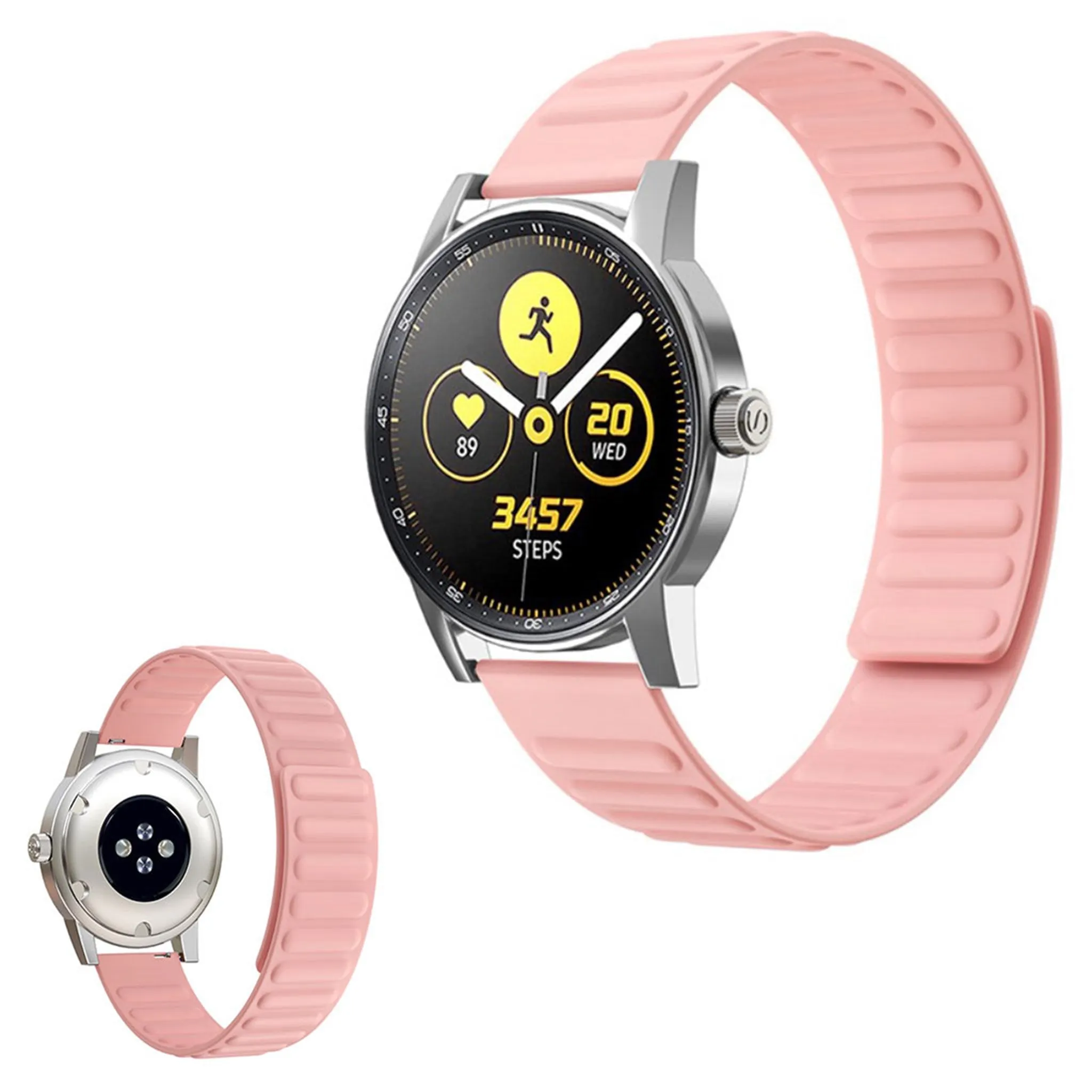 22mm Universal flexible silicone watch strap - Pink