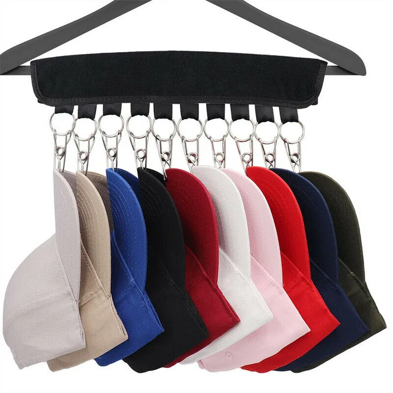 2X 10 Clips Hat Rack Neoprene Hanger Cap Organizer