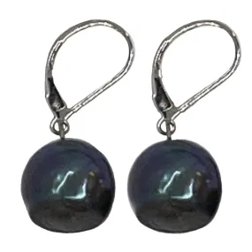 304-10-S | BLACK BAM BAM DANGLE EARRING ON SILVER