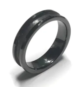 8mm Black Ceramic Inlay Ring Core