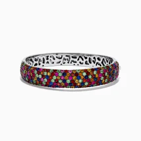 925 Sterling Silver Multi Sapphire Bangle