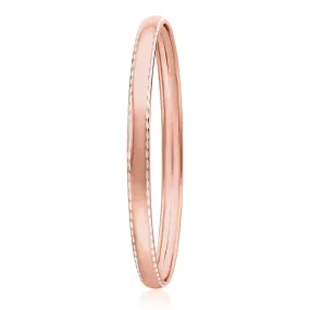 9ct Rose Gold Silver Filled Diamond Cut Bangle