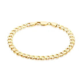 9ct Yellow Gold  21 cm Diamond Cut Bevel Bracelet