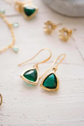 Athena: Emerald Green Drop Earrings