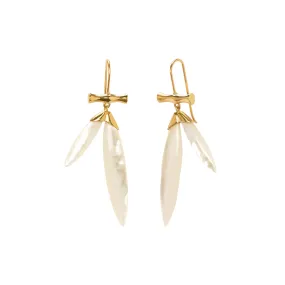 Bamboo Earrings - Mother of Pearl