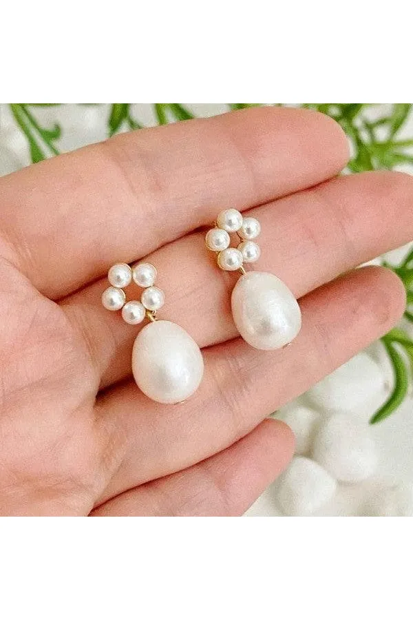 Blooming Freshwater Pearl Drop Earrings