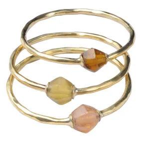 Brass Bola Bangles Earth Tones