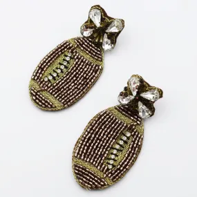 Brown Football Earrings S31