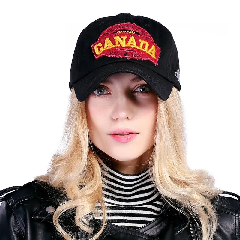 Canada Letter Cotton Embroidery Snapback Baseball Cap