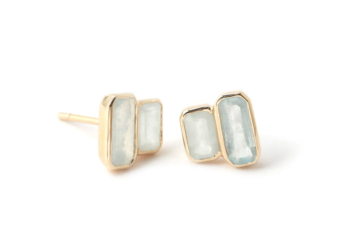 Cityscape Aquamarine Stud Earrings