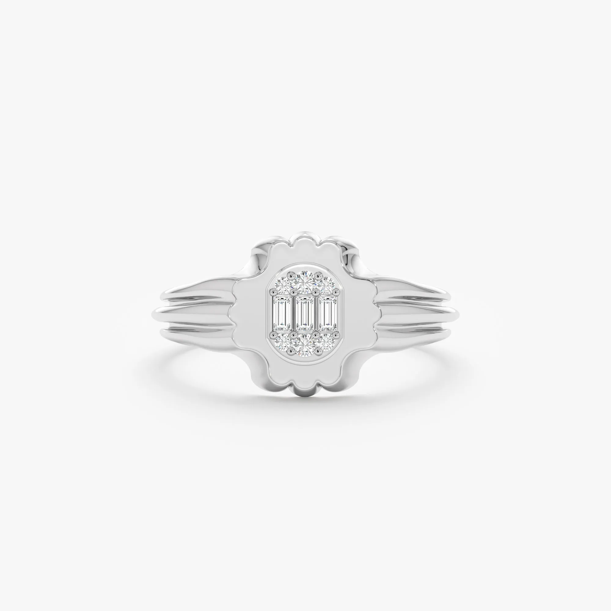 Clover Diamond Signet Ring, Madison