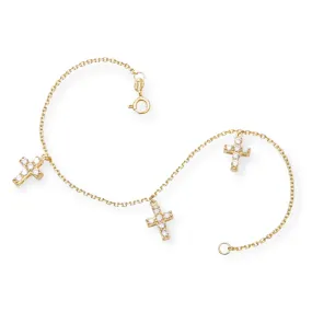 Cross 14K Gold Bracelet