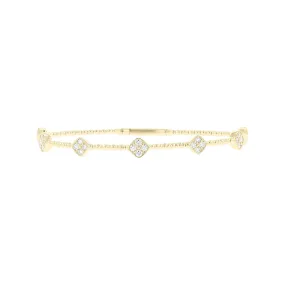 Cushion Cluster Diamond Bangle Bracelet