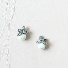 Dainty CZ Pearl Earrings Seyyal