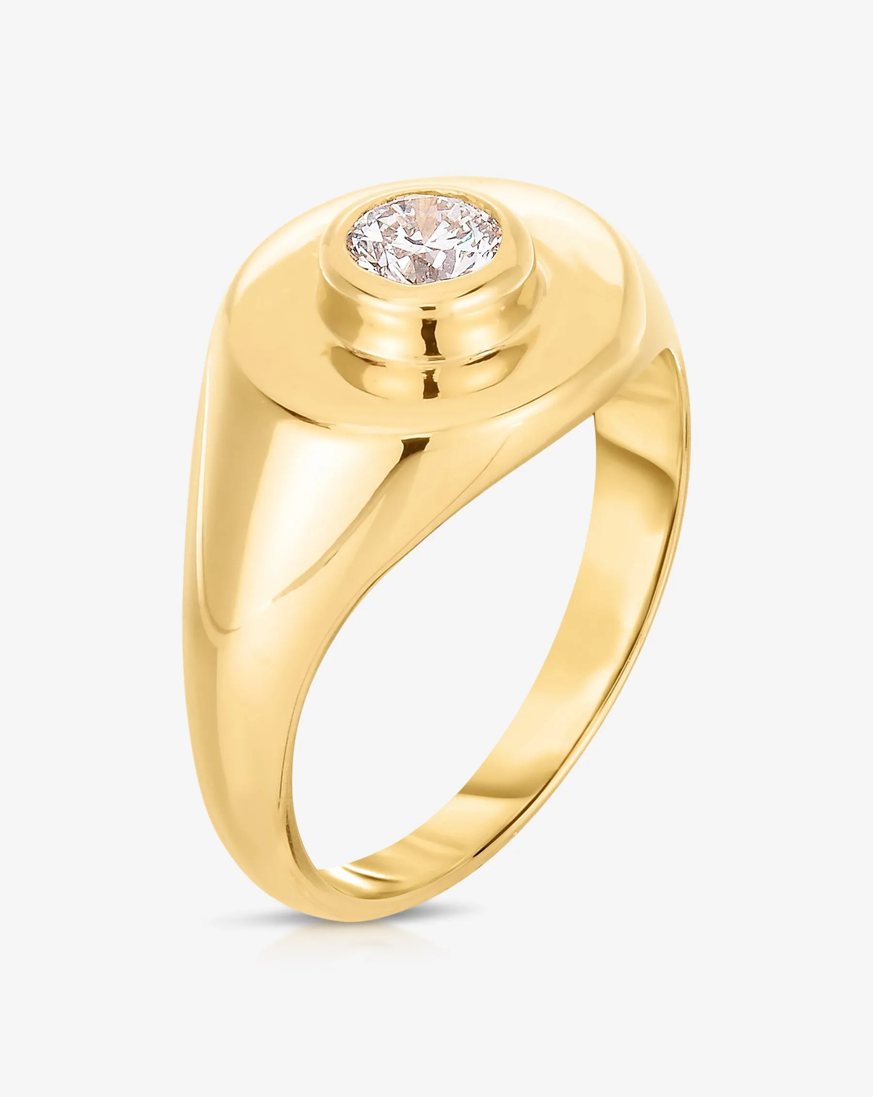 Diamond Signet Pinky Ring