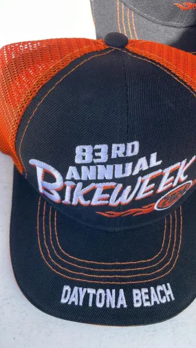 Embroidery Eagle 83RD Annual BikeWeek Black Red Daytona 24 Beach Cap