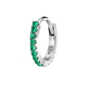 Emerald Eternity Hoop Earring by Maria Tash in White Gold