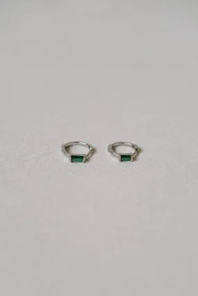 Emerald square small earrings