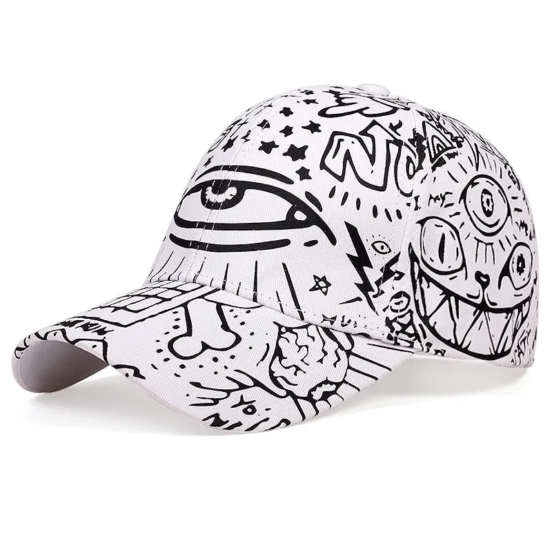 Eyes graffiti embroidery baseball cap fashion outdoor hip-hop dad hat casual wild hats sports caps Sun Hats