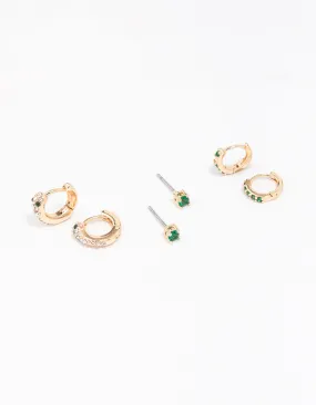 Gold Dainty Earring 3-Pack