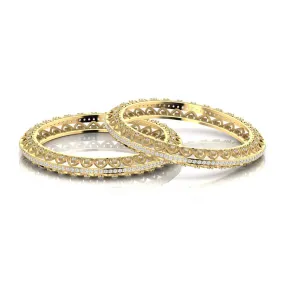 Heart Design Diamond Bangle