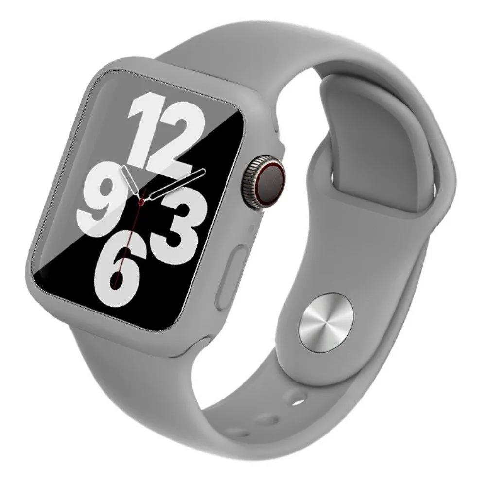 IMAK Apple Watch (44mm) silicone cover with watch strap   tempered glass - Grey