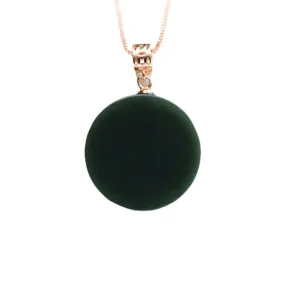 Jewelry Necklace with Blackish Green Round Hetian Jade Pendant