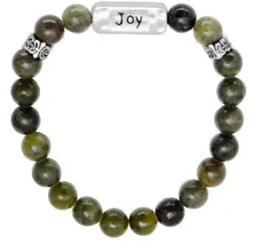 Joy Connemara Marble Message Bracelet, Silver plated