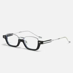 Kocolior Unisex Semi Rim Acetate Stainless Steel Hyperopic Reading Glasses 22015