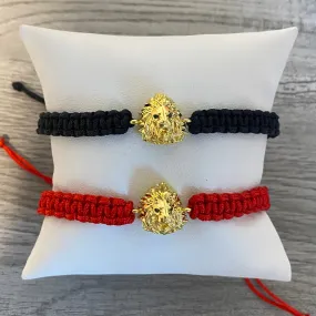 Lion Bracelet - Black or Red