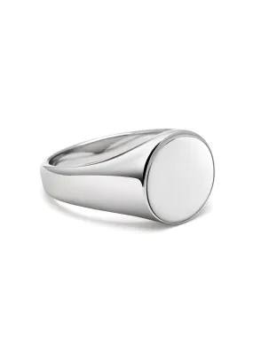 Men's Circular Sterling Silver Signet Ring