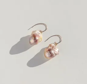 Purple Freshwater Fireball Pearl earings