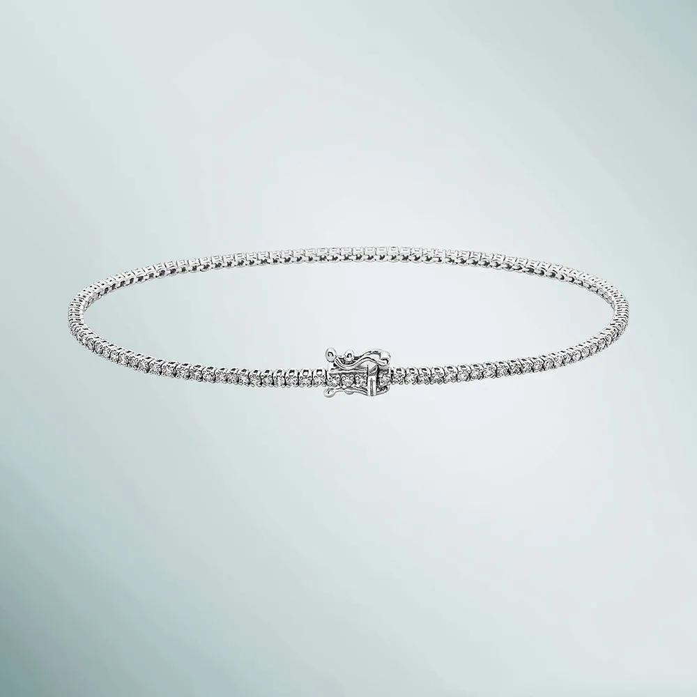 Ready to Ship Diamond Tennis Bracelet (1.00 ct.) 1.7 mm 4-Prongs Setting in 14K Gold