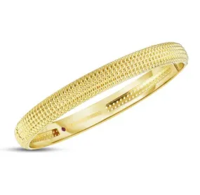 Roberto Coin Royal Opera 18K Yellow Gold Medium Width Hinged Bangle