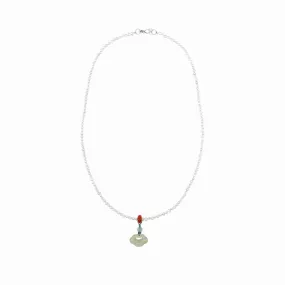 Seed Pearl and Nephrite Jade Baby Longevity Lock Necklace