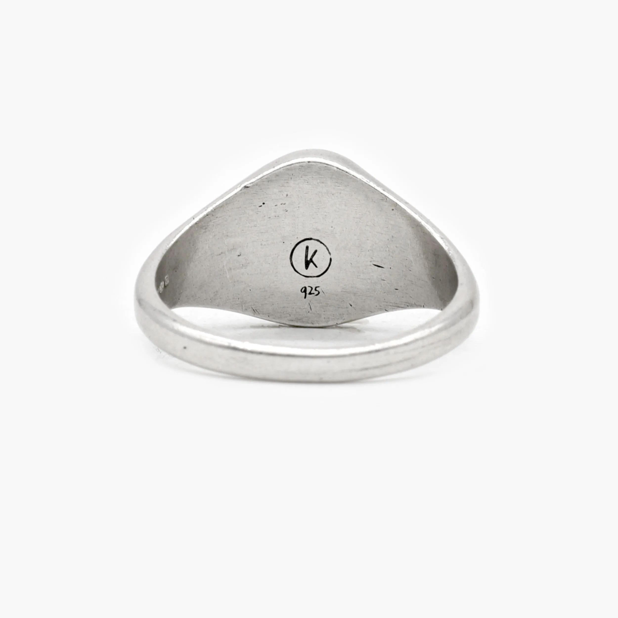 Sterling Silver Oval Signet Ring With Matt Onyx Stone