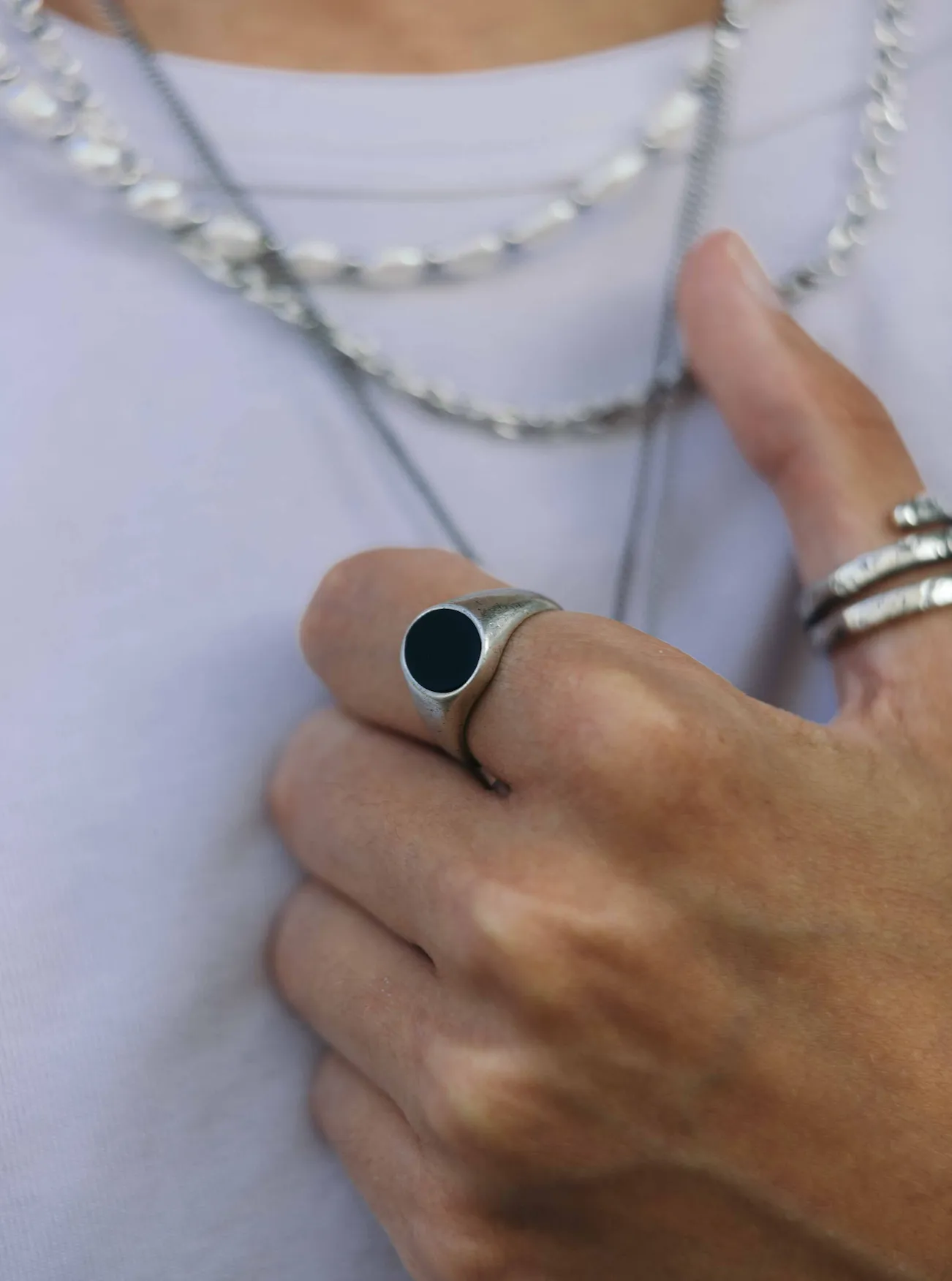 Sterling Silver Oval Signet Ring With Matt Onyx Stone