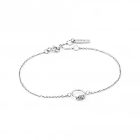 Sterling Silver Rhodium Plated Modern Circle Bracelet B002-02H