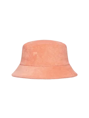 Summer Towelling Bucket Hat—peach perfect