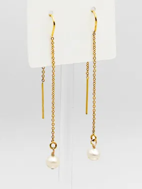 Susan Rifkin Freshwater Pearl Threader Earrings | 14k Gold Filled