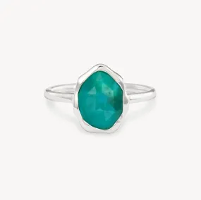 turquoise mood ring silver - sterling silver, turquoise