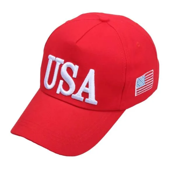 USA Embroidery Red Adjustable Baseball Cap 美國刺繡紅色可調節棒球帽 KCHT2381